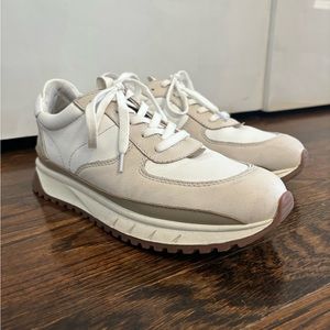 MADEWELL Kickoff Trainer Sneakers in Antique Cream Multi Size 8.5 - Lightly Worn